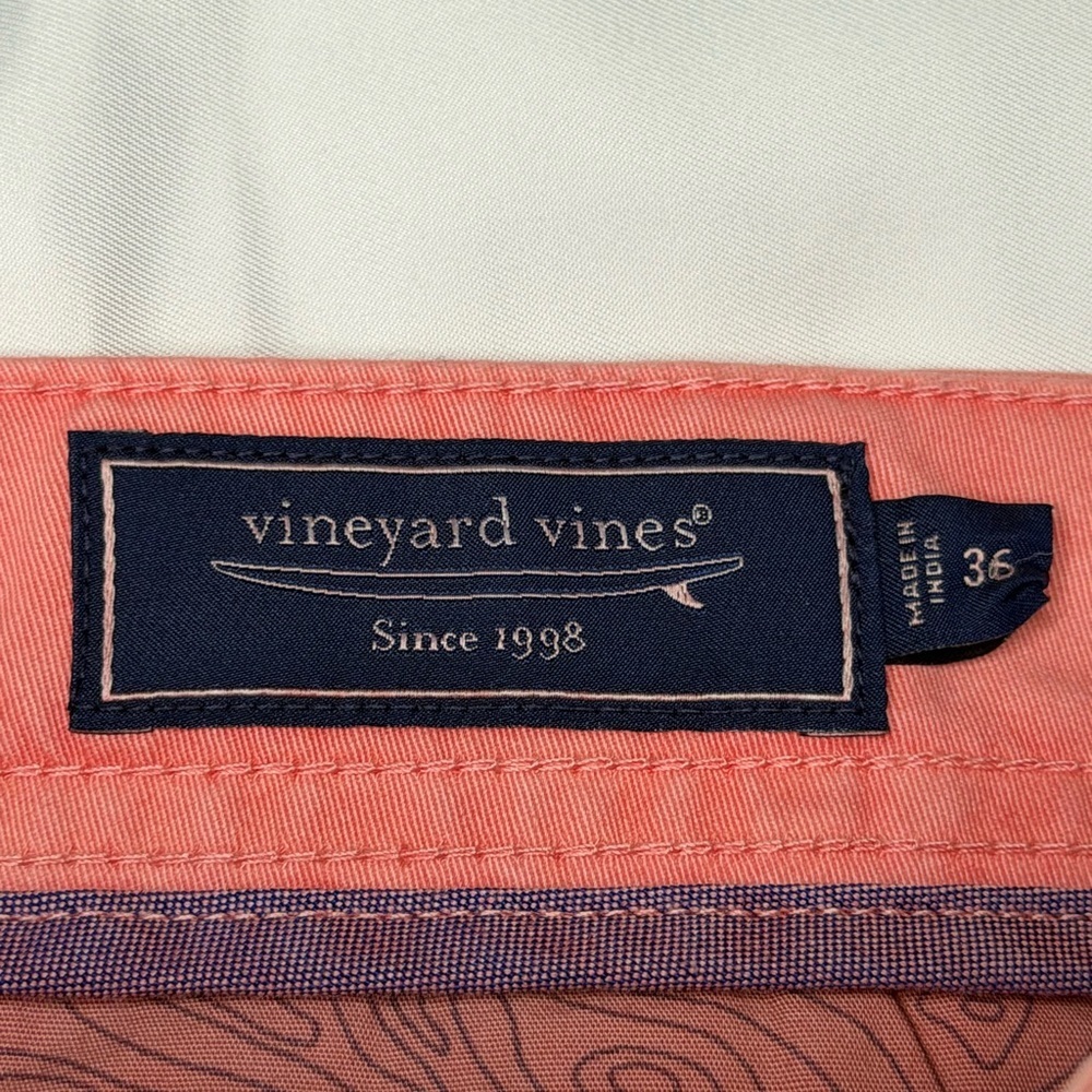 Vineyard Vines Coral Flat Front Shorts - Picture 4 of 5